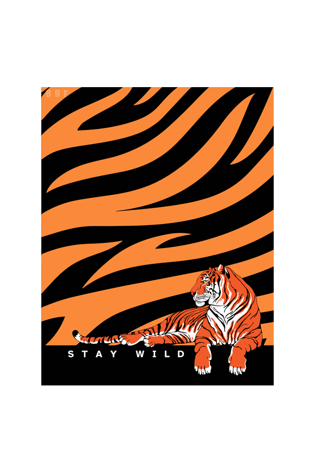 Wild tiger- Premium Oversized Terry round neck short sleeves T-shirts