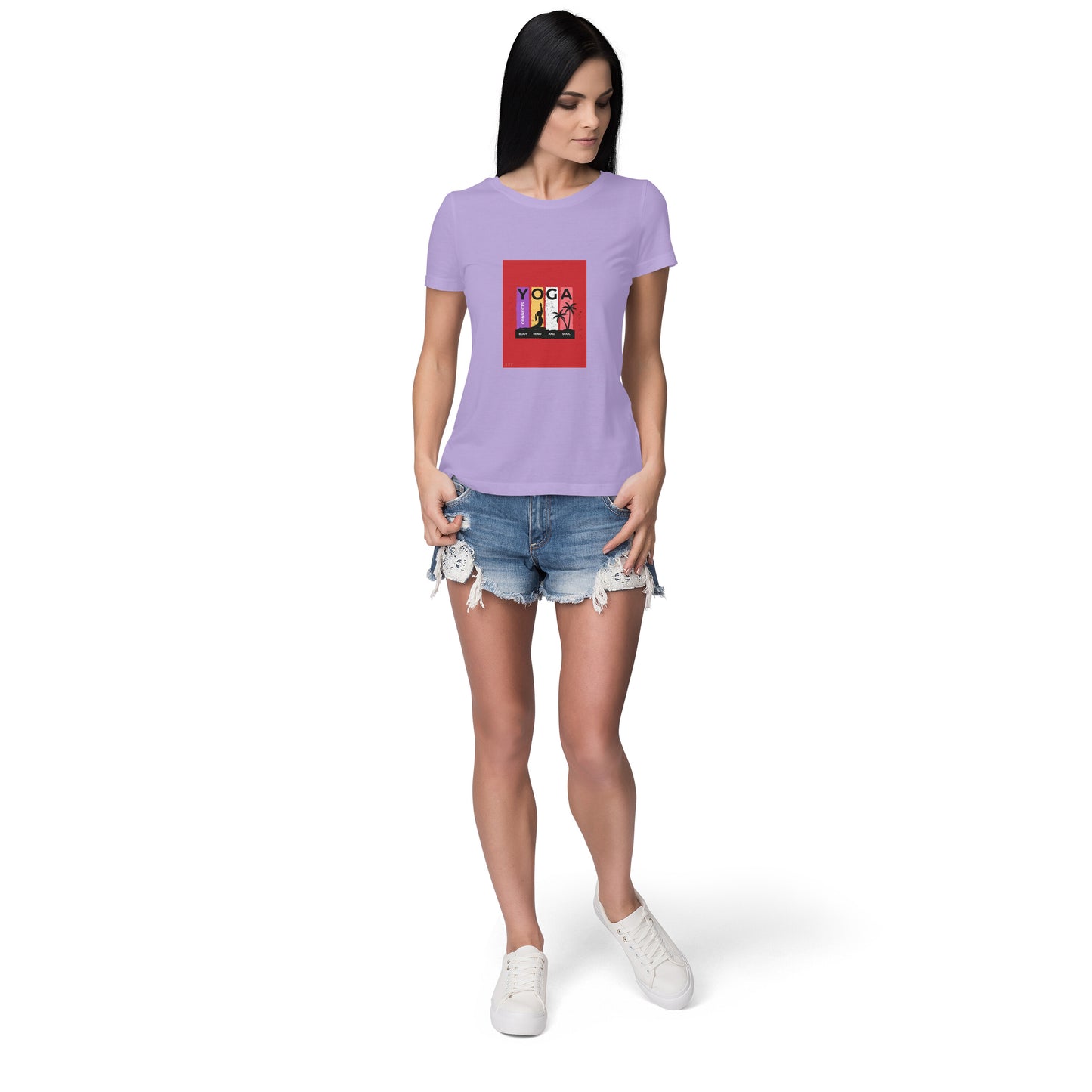 Yoga- Women round neck short sleeves cottonT-shirt