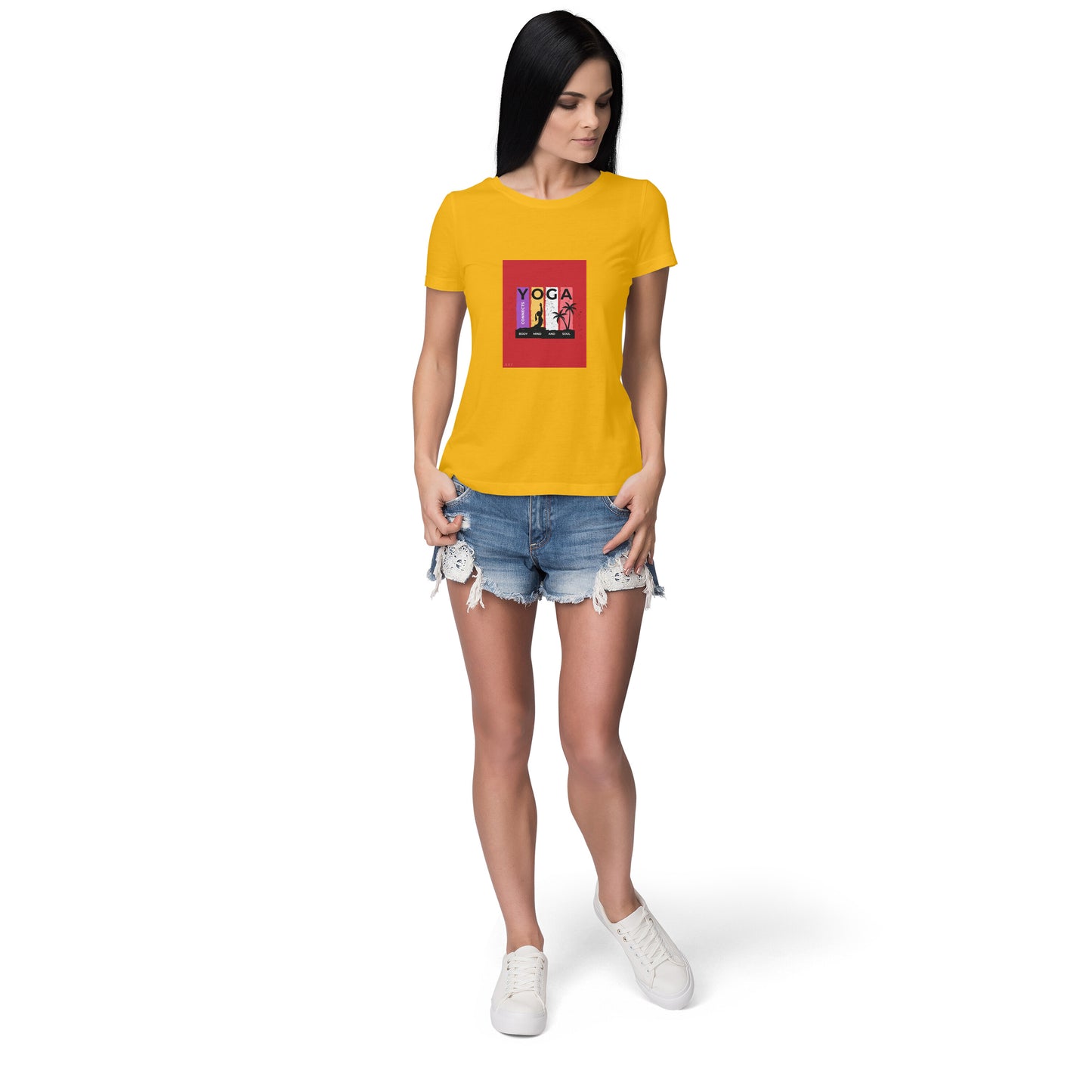 Yoga- Women round neck short sleeves cottonT-shirt