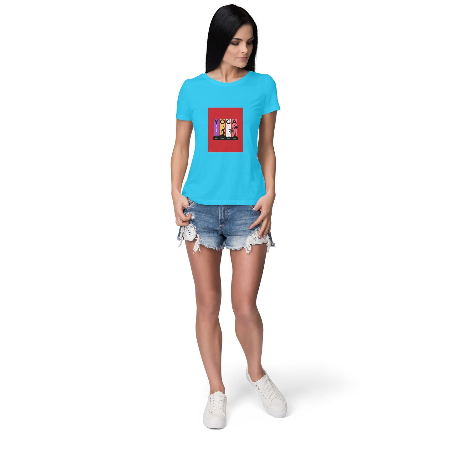 Yoga- Women round neck short sleeves cottonT-shirt