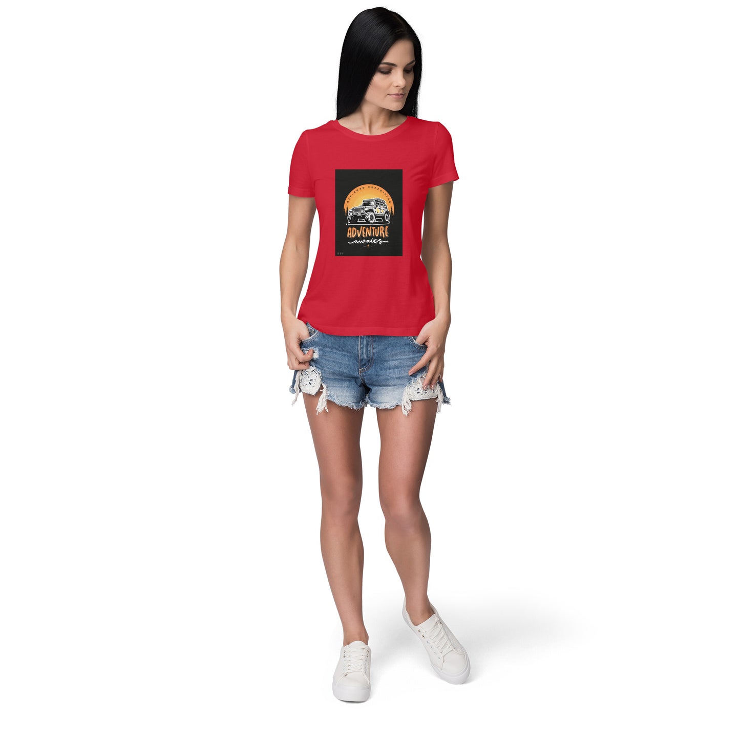 Adventure- Women round neck short sleeves cottonT-shirt