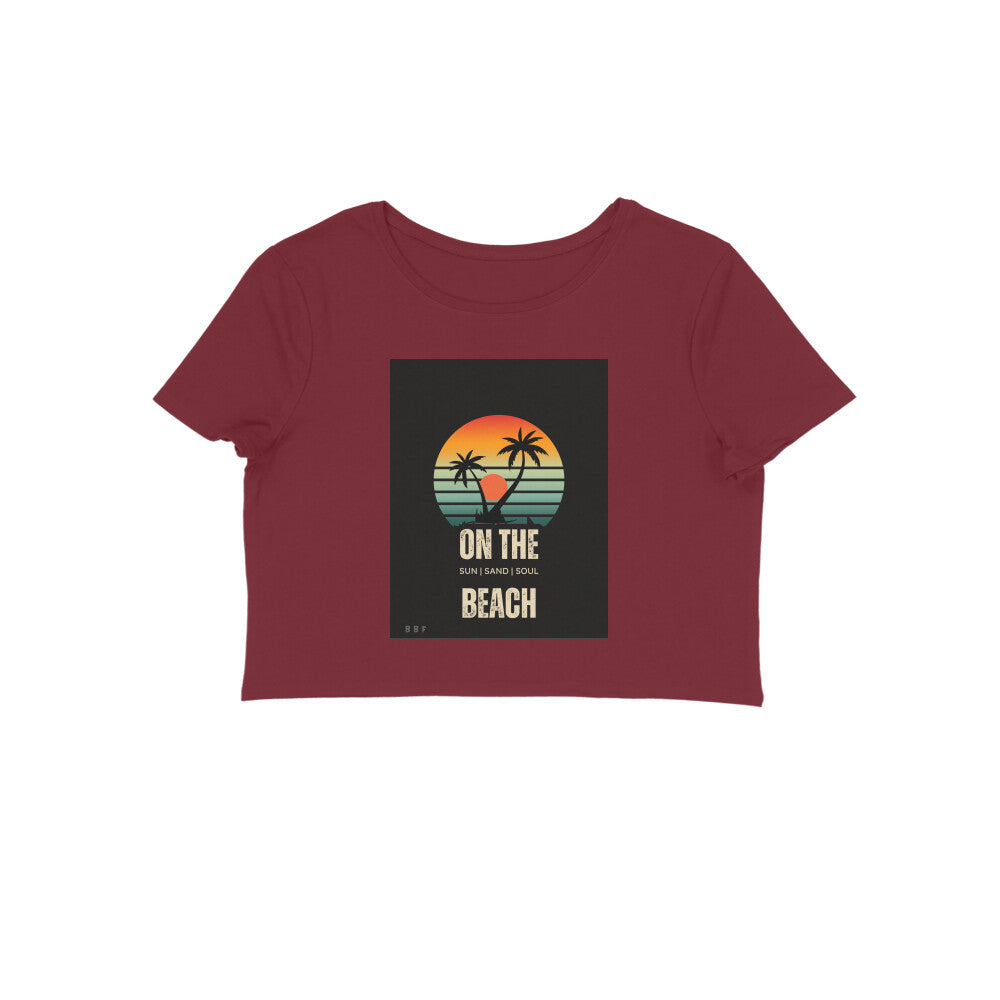 On the beach Girls cotton crop top