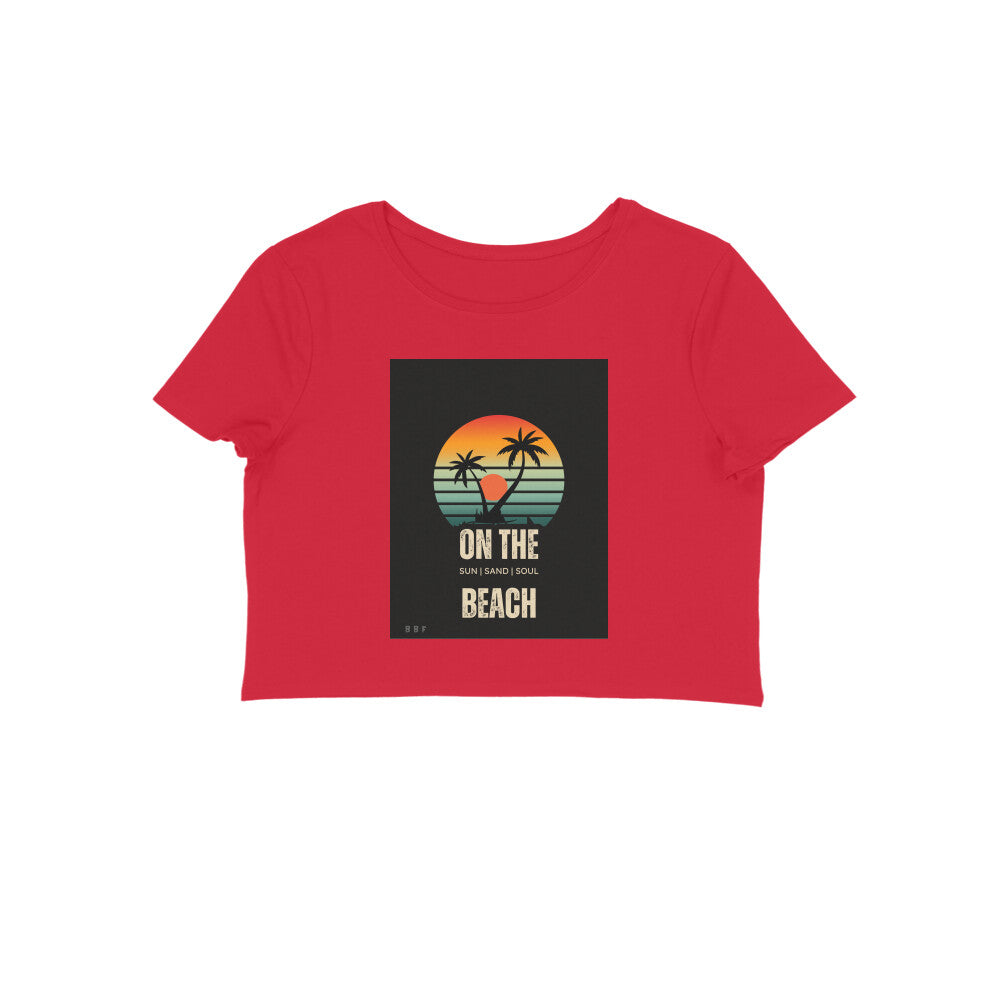 On the beach Girls cotton crop top