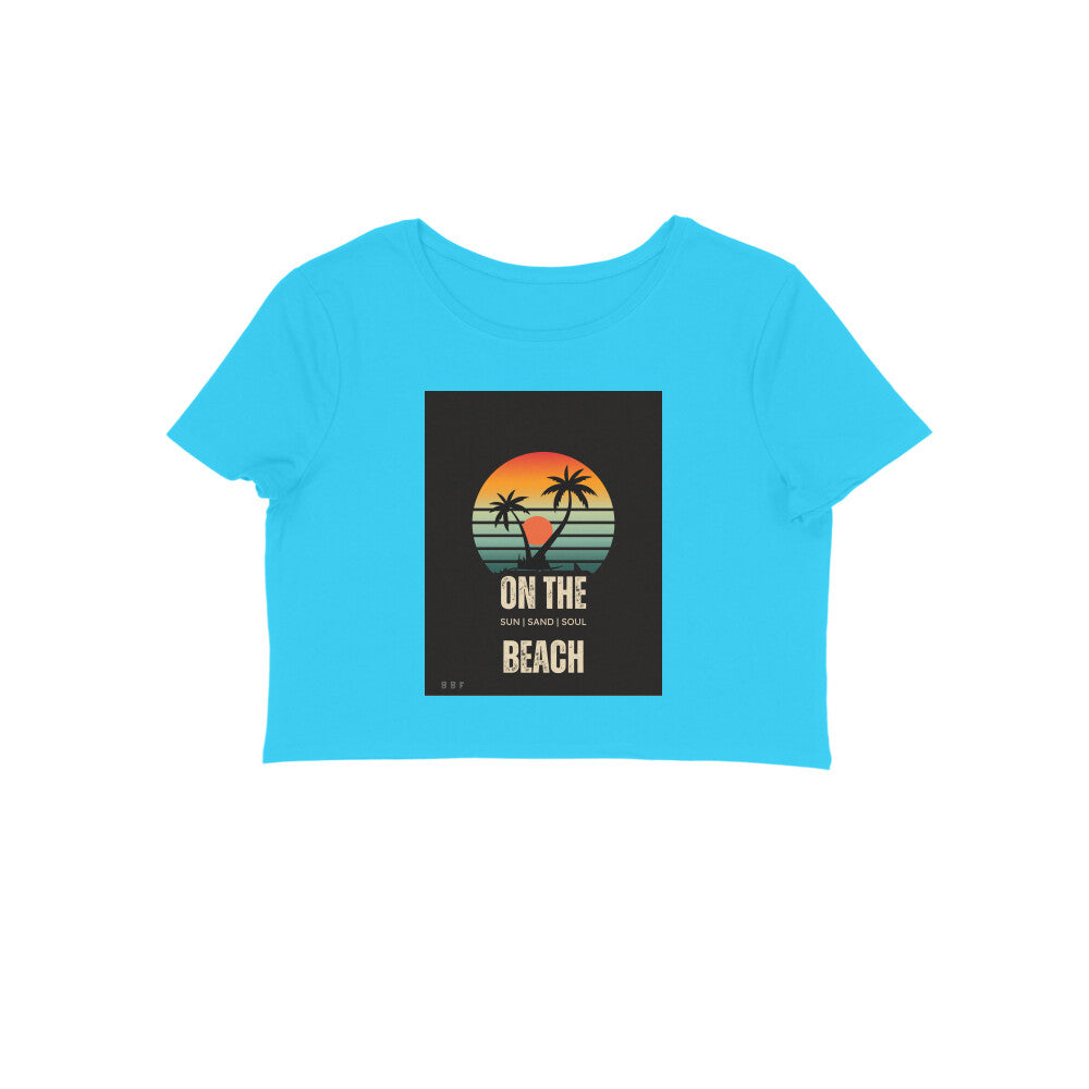 On the beach Girls cotton crop top