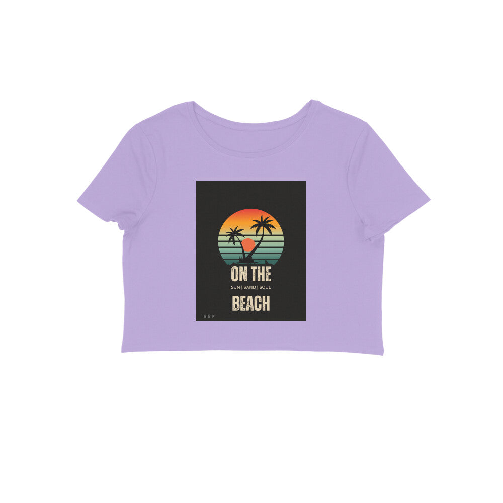 On the beach Girls cotton crop top