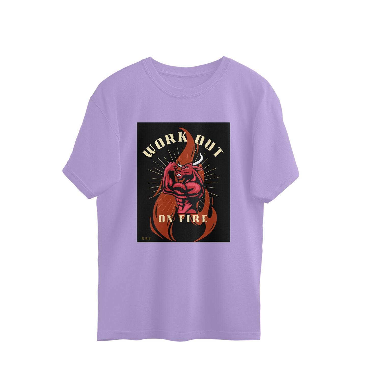 Workout on fire- Mens cotton premium oversized T-shirts