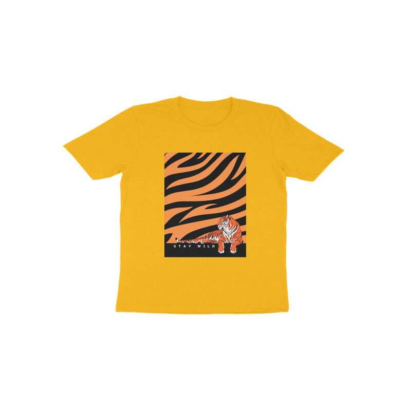 Stay wild-Kids round neck short sleeves cotton T-shirt