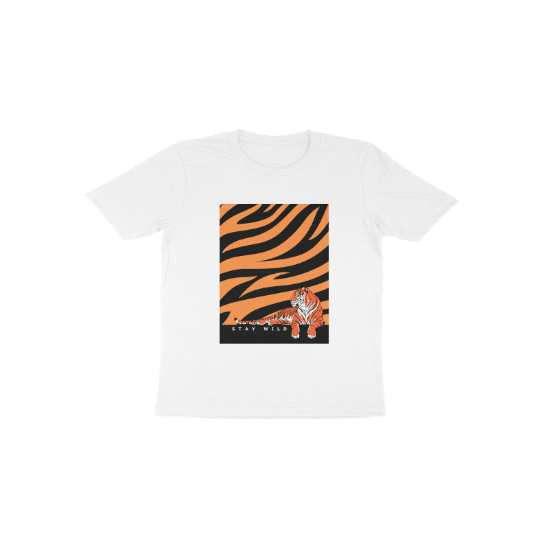 Stay wild-Kids round neck short sleeves cotton T-shirt