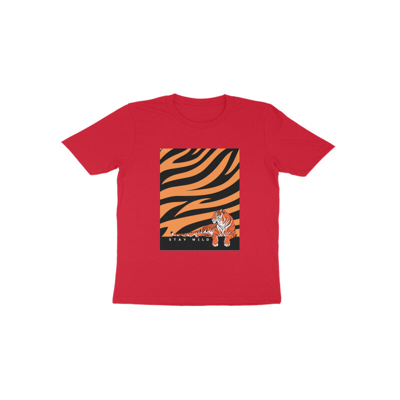 Stay wild-Kids round neck short sleeves cotton T-shirt