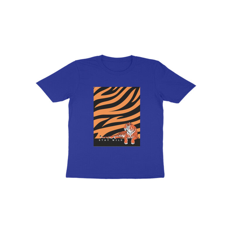 Stay wild-Kids round neck short sleeves cotton T-shirt
