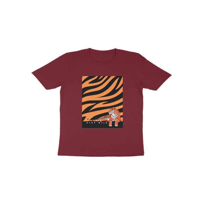 Stay wild-Kids round neck short sleeves cotton T-shirt