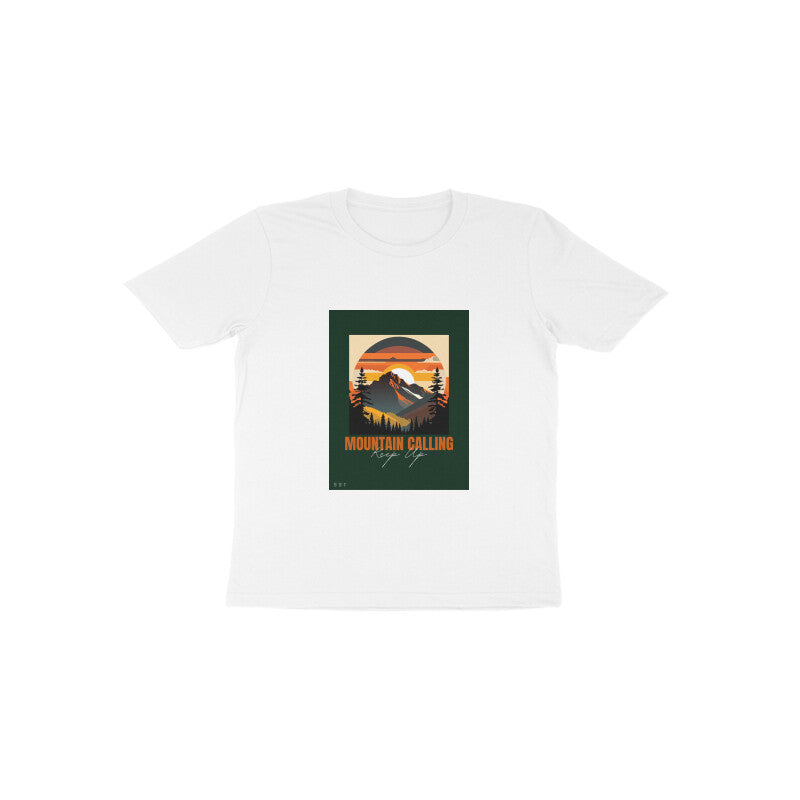 Mountain- Kids round neck short sleeves cotton T-shirt -1-6 Years