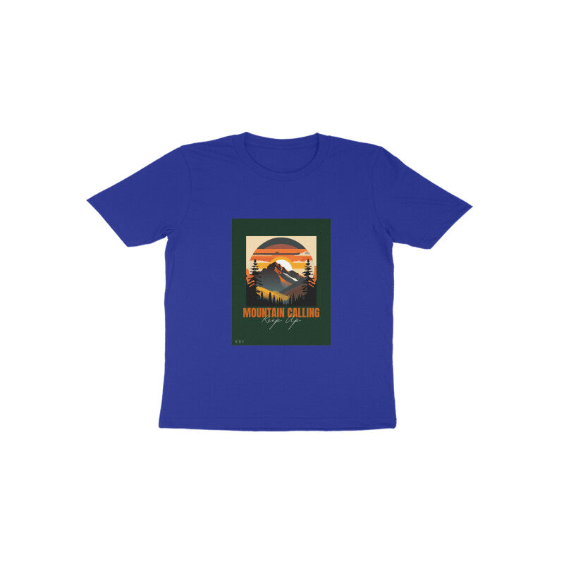 Mountain- Kids round neck short sleeves cotton T-shirt -1-6 Years