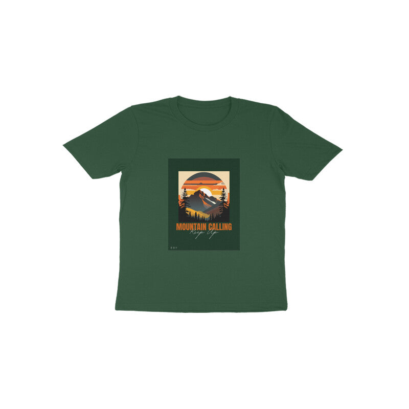 Mountain- Kids round neck short sleeves cotton T-shirt -1-6 Years