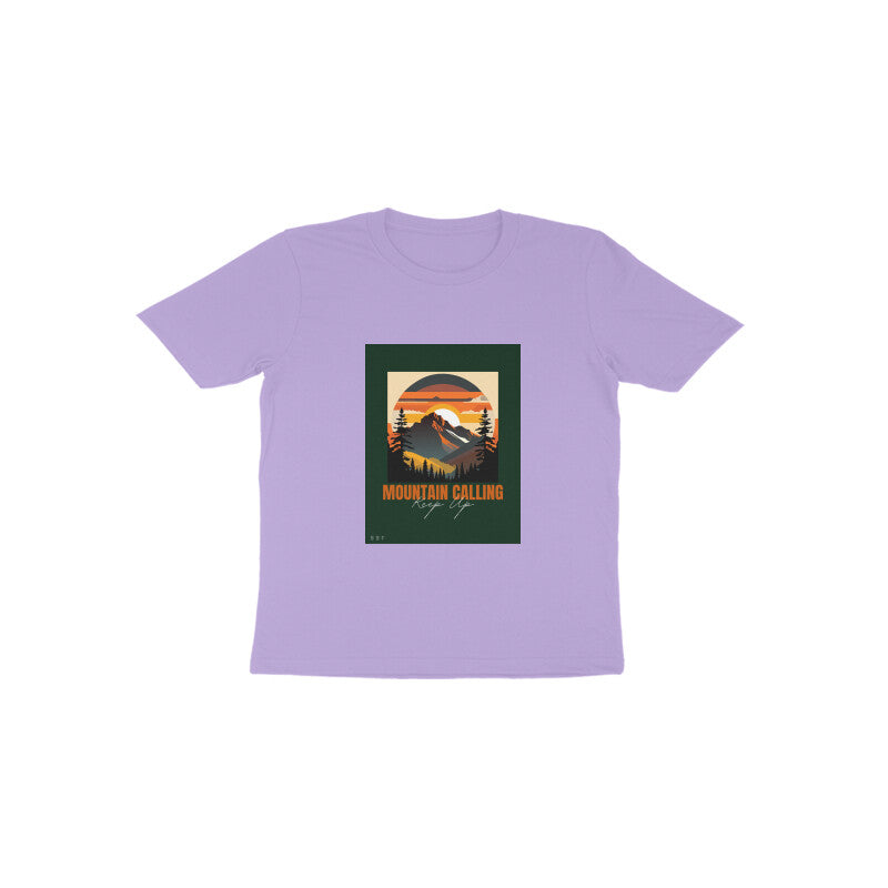 Mountain- Kids round neck short sleeves cotton T-shirt -1-6 Years