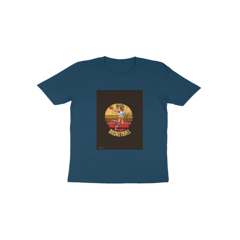 Basketball- Kids round neck short sleeves cotton T-shirt (1-6 years)