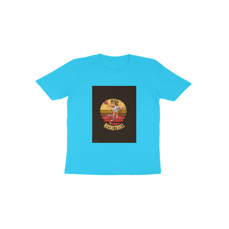 Basketball- Kids round neck short sleeves cotton T-shirt (1-6 years)