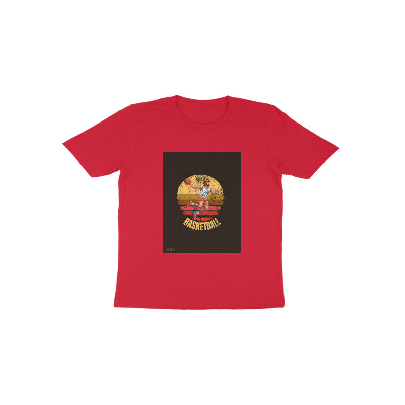 Basketball- Kids round neck short sleeves cotton T-shirt (1-6 years)