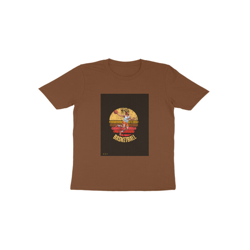 Basketball- Kids round neck short sleeves cotton T-shirt (1-6 years)
