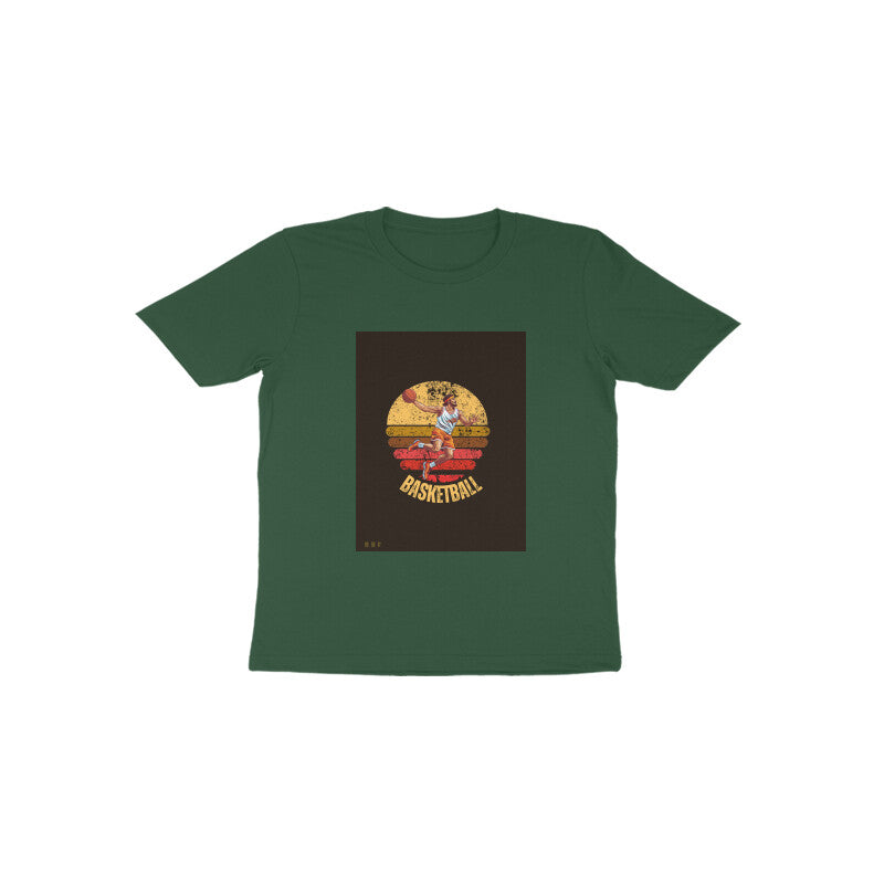Basketball- Kids round neck short sleeves cotton T-shirt (1-6 years)