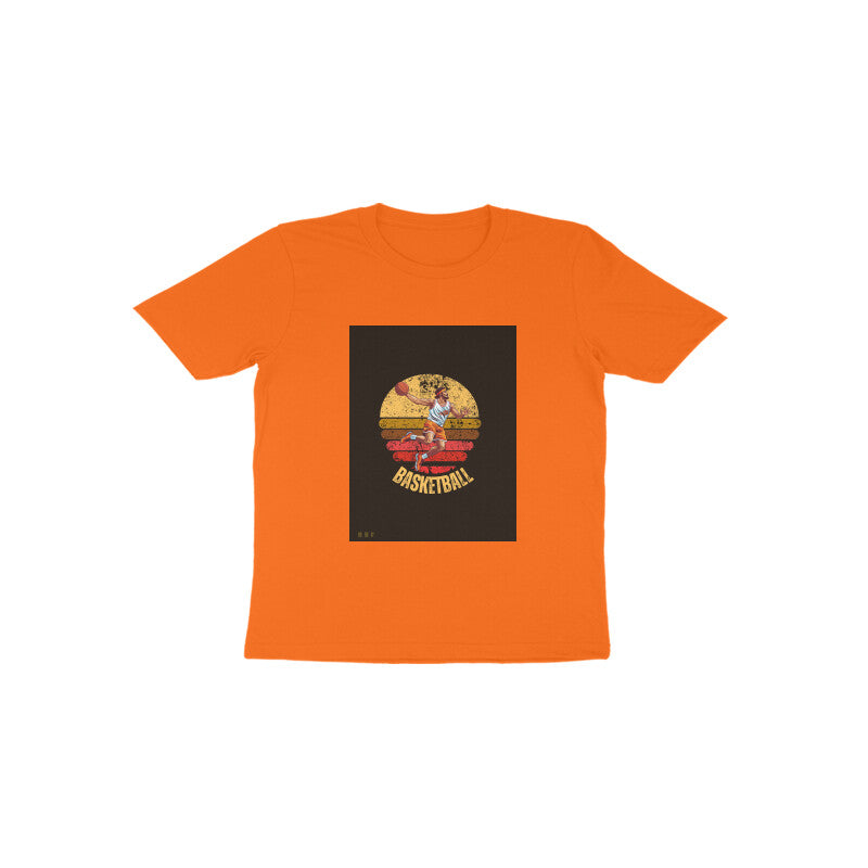 Basketball- Kids round neck short sleeves cotton T-shirt (1-6 years)