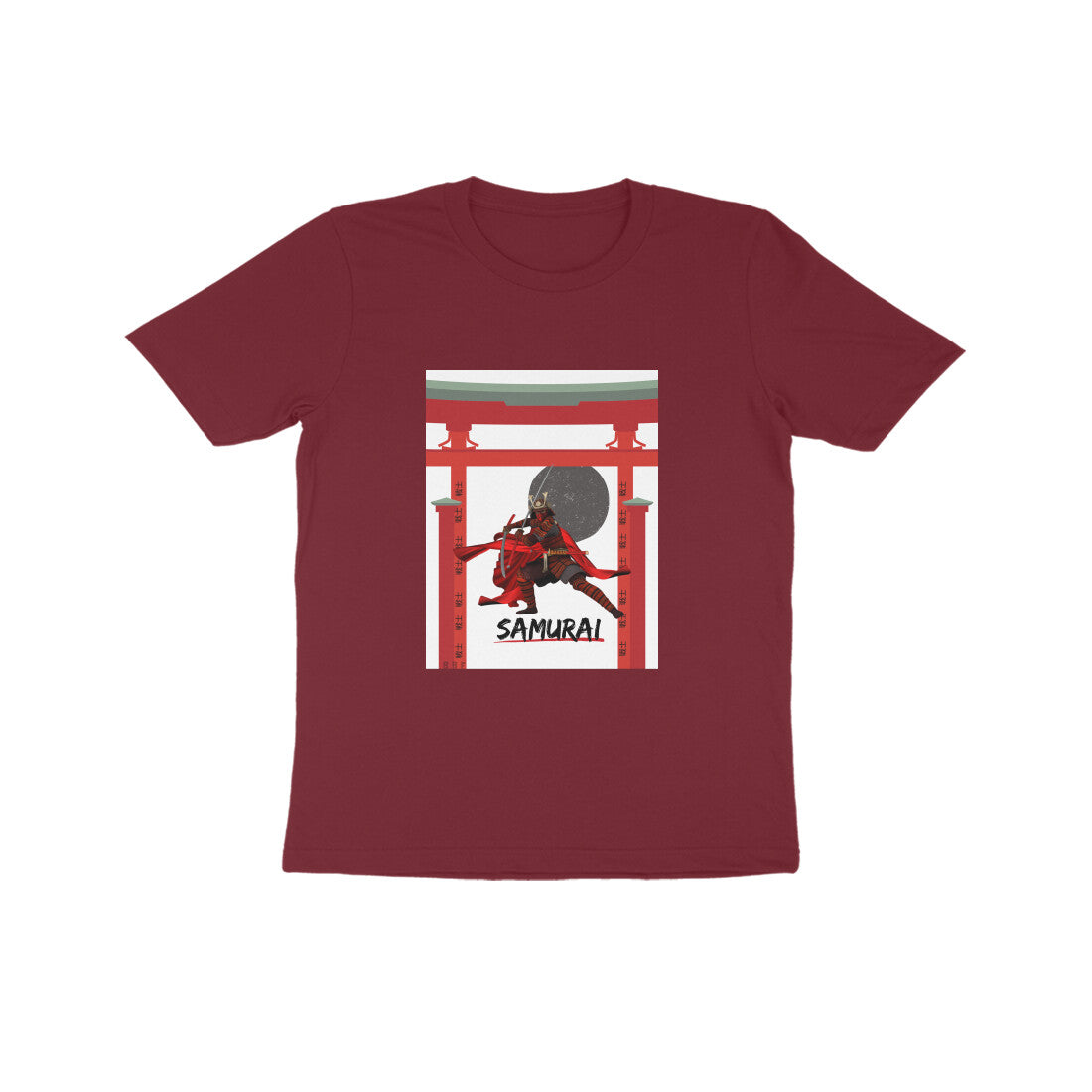 Samurai- Kids round neck short sleeves cotton T-shirt (7-14 years)