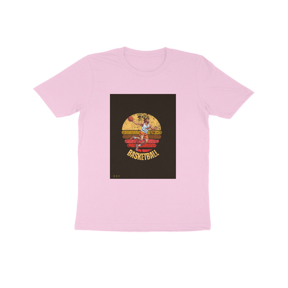 BasketBall- Kids round neck short sleeves cotton T-shirt (7-14 years)