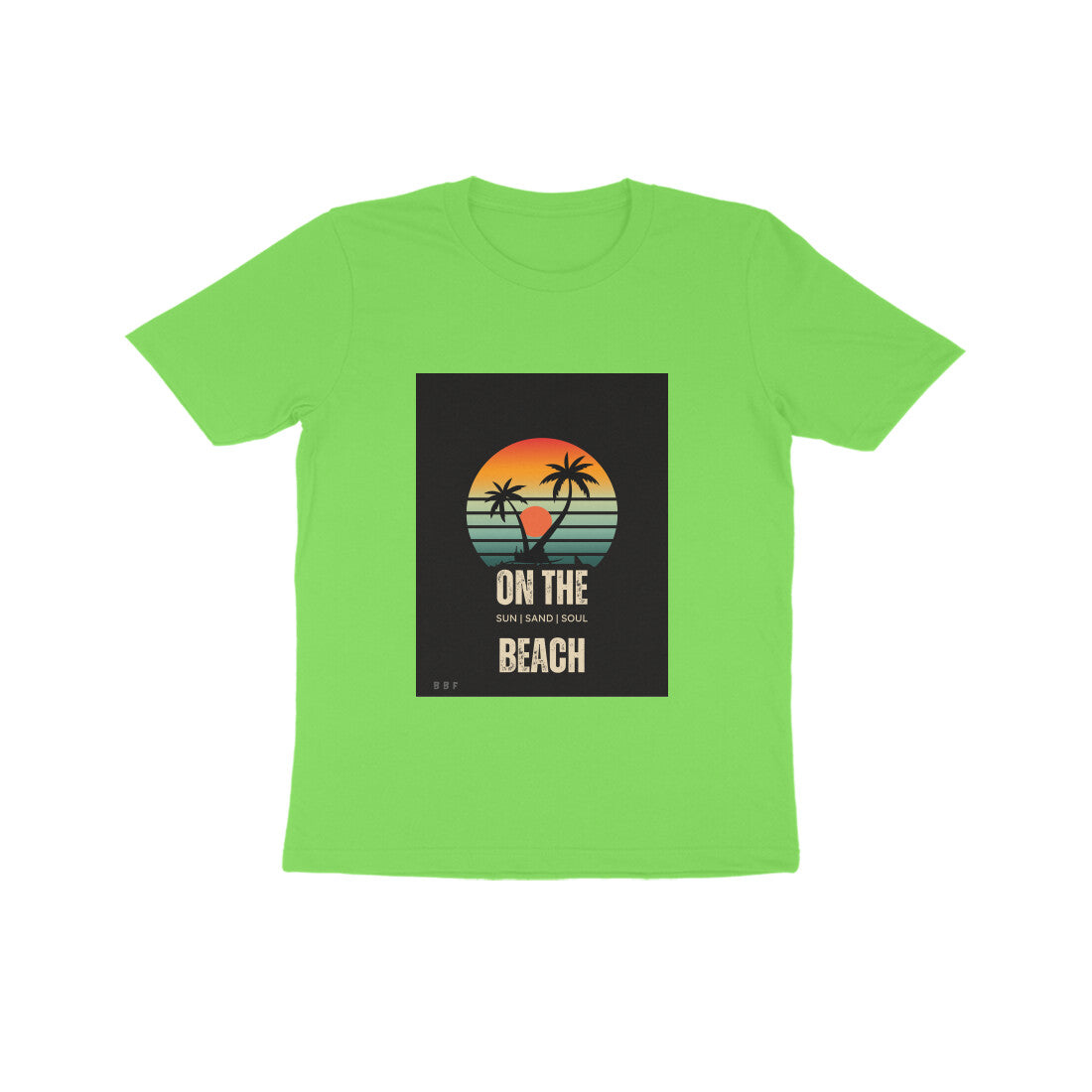 On The beach -Kids round neck short sleeves cotton T-shirt (7-14 years)