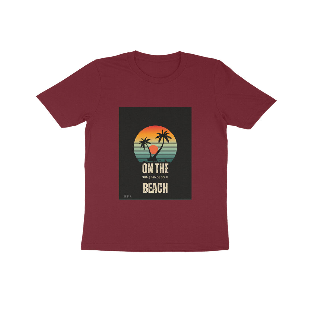 On The beach -Kids round neck short sleeves cotton T-shirt (7-14 years)