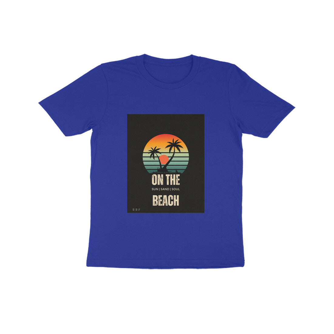 On The beach -Kids round neck short sleeves cotton T-shirt (7-14 years)