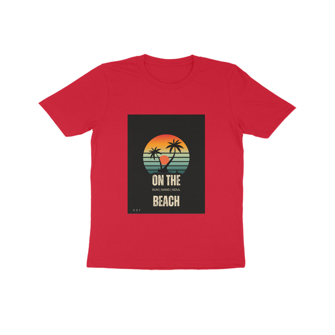 On The beach -Kids round neck short sleeves cotton T-shirt (7-14 years)