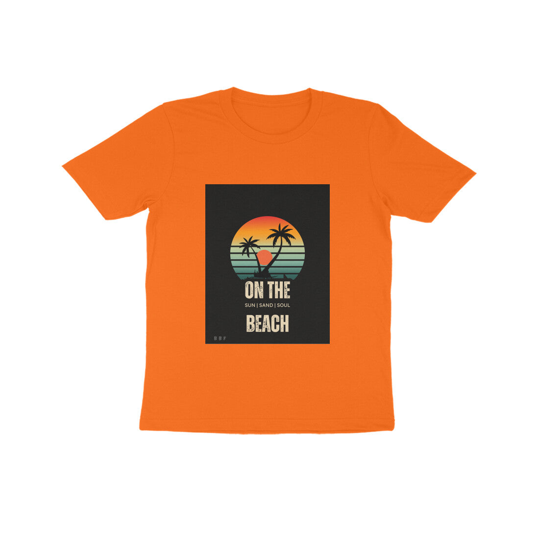 On The beach -Kids round neck short sleeves cotton T-shirt (7-14 years)