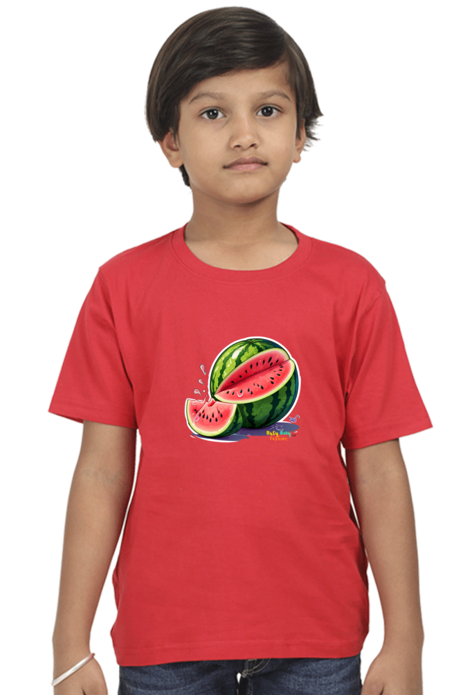 Watermelon- Boys round neck short sleeves T-shirt 5-13 years