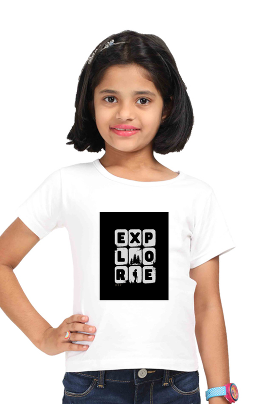 Explore- Kids round neck short sleeves cotton T-shirt (7-14 years)