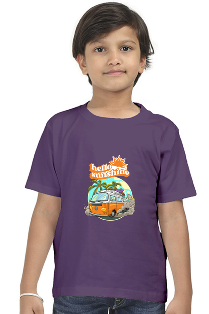 Hello Sunshine-  Boys round neck short sleeves T-shirt 5-13 Years