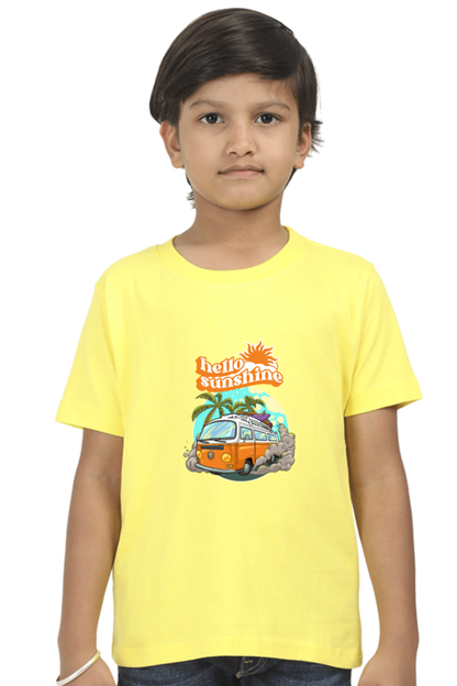 Hello Sunshine-  Boys round neck short sleeves T-shirt 5-13 Years