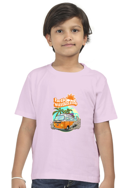 Hello Sunshine-  Boys round neck short sleeves T-shirt 5-13 Years