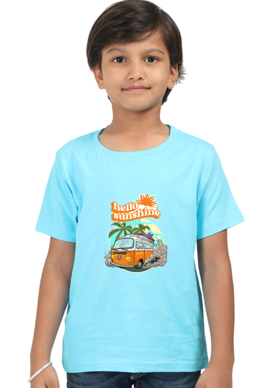 Hello Sunshine-  Boys round neck short sleeves T-shirt 5-13 Years