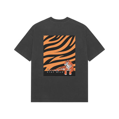 Stay wild- Mens premium oversized round neck tshirt