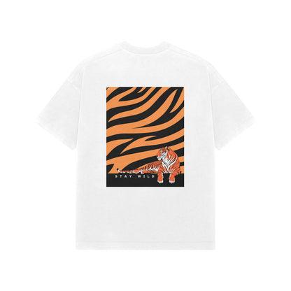 Stay wild- Mens premium oversized round neck tshirt