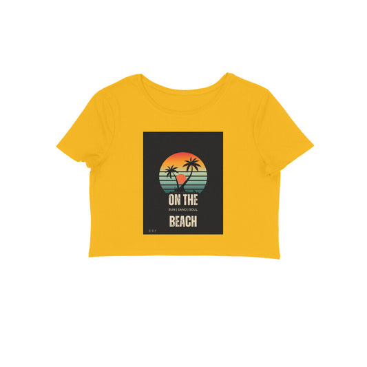 On the beach Girls cotton crop top