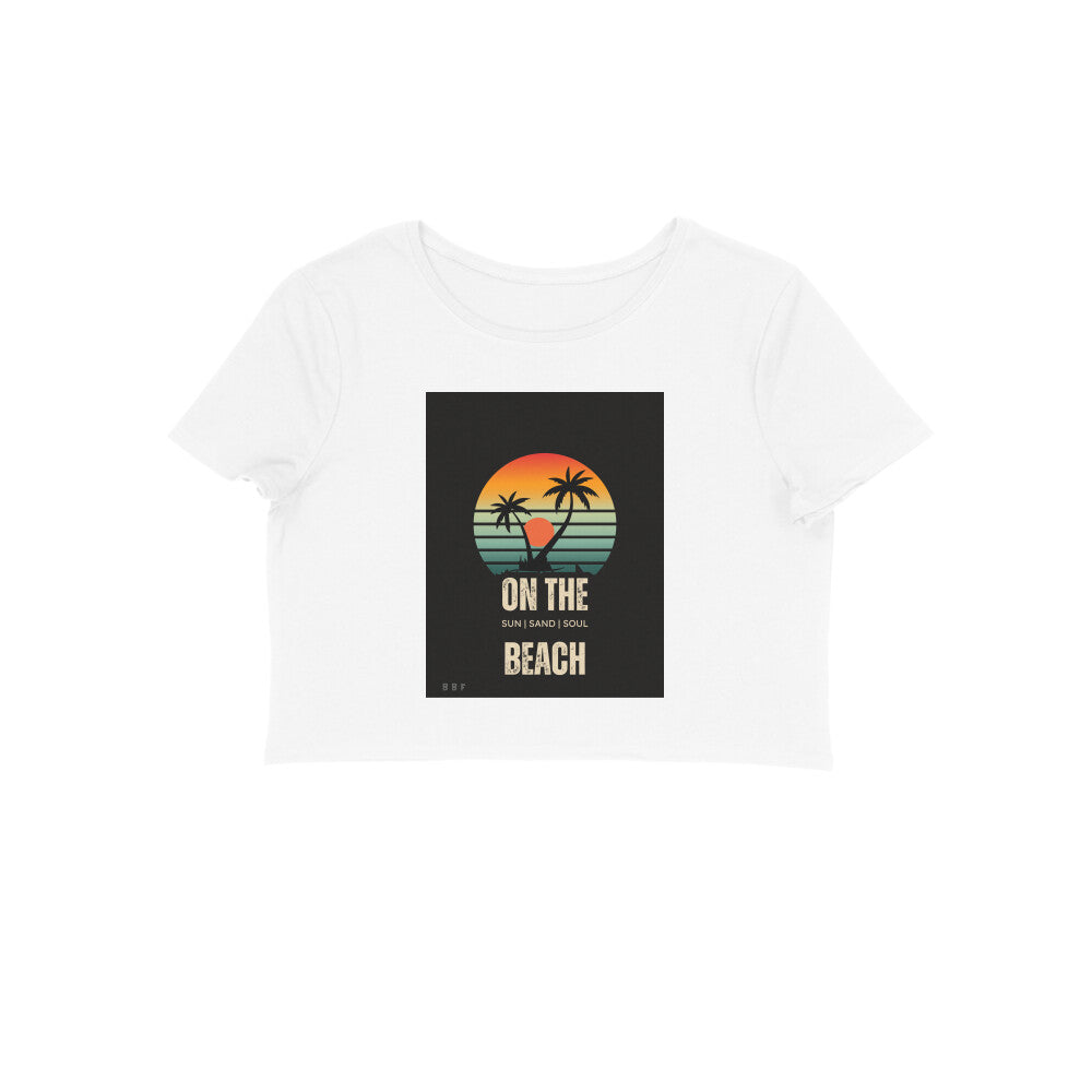 On the beach Girls cotton crop top