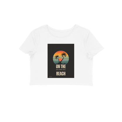 On the beach Girls cotton crop top
