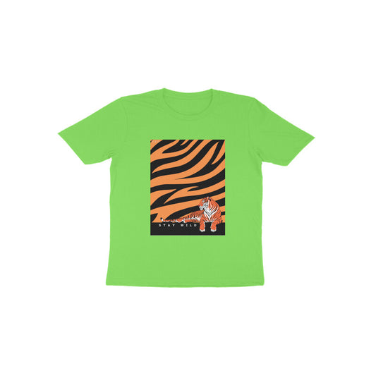Stay wild-Kids round neck short sleeves cotton T-shirt