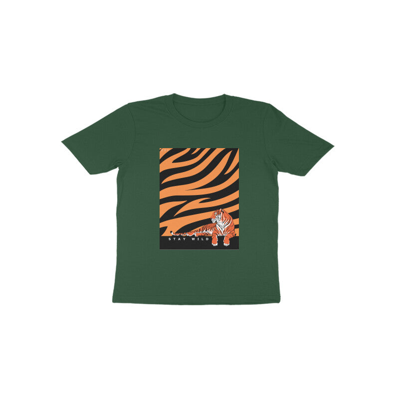 Stay wild-Kids round neck short sleeves cotton T-shirt