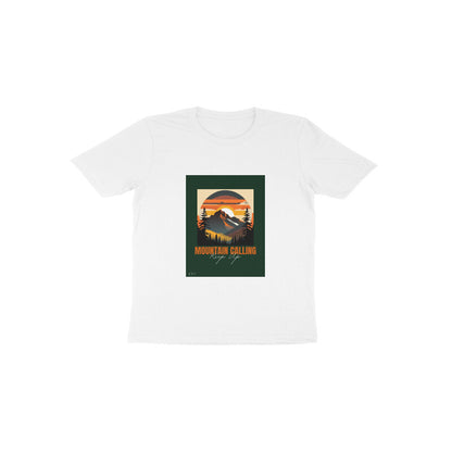 Mountain- Kids round neck short sleeves cotton T-shirt -1-6 Years