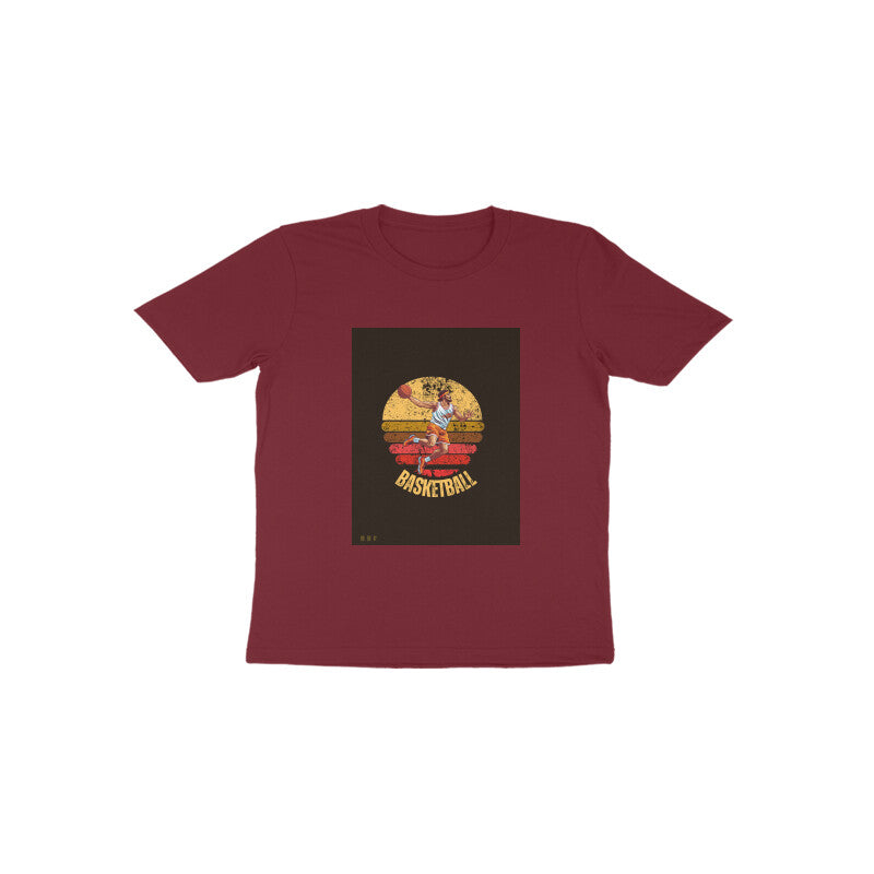 Basketball- Kids round neck short sleeves cotton T-shirt (1-6 years)