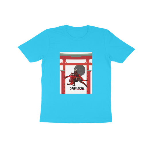 Samurai- Kids round neck short sleeves cotton T-shirt (7-14 years)
