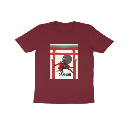 Samurai- Kids round neck short sleeves cotton T-shirt (7-14 years)