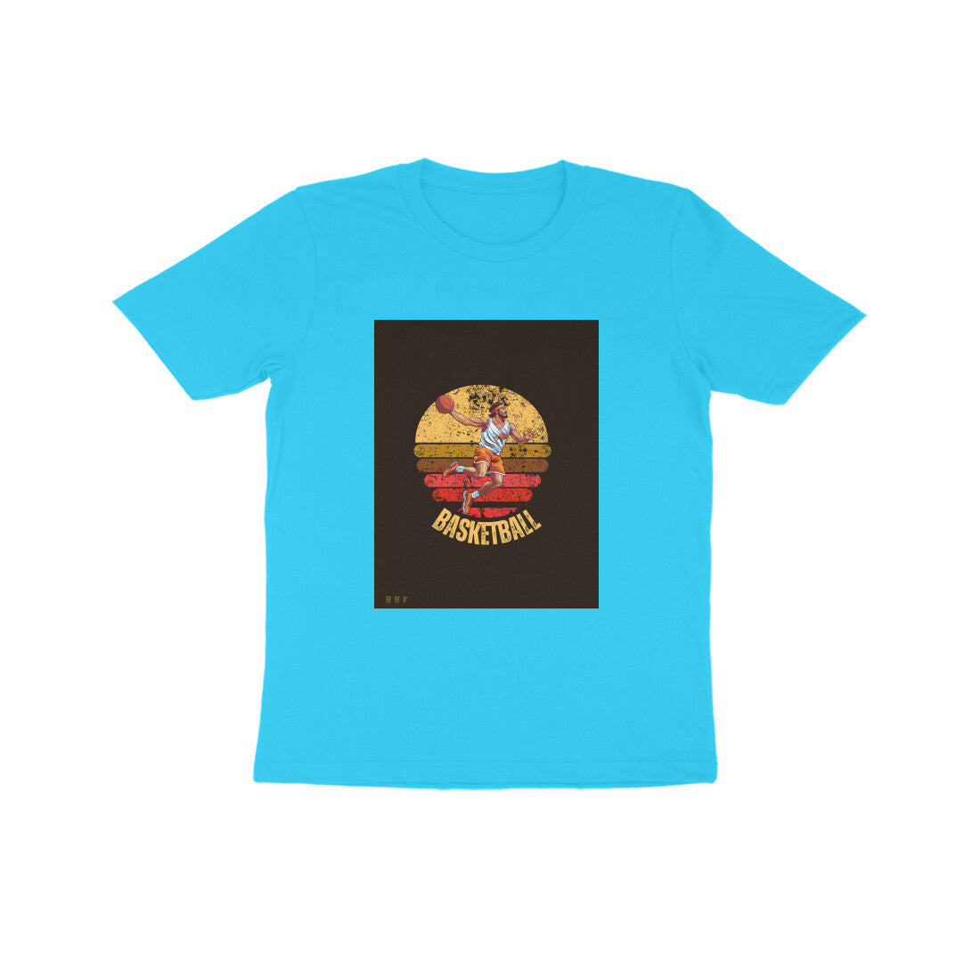 BasketBall- Kids round neck short sleeves cotton T-shirt (7-14 years)